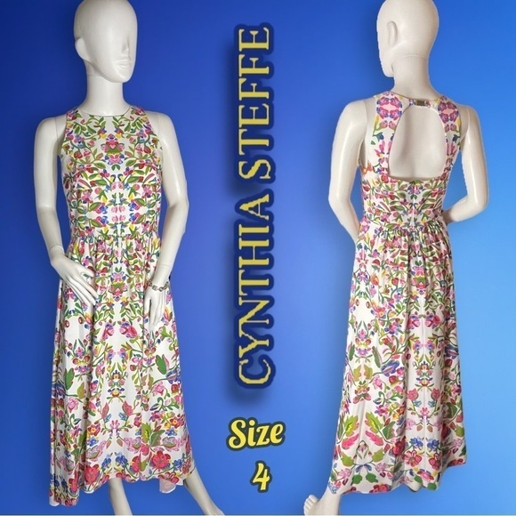 Cynthia Steffe floral hi lo hem maxi dress (spring/summer/wedding guest} Size 4 - Picture 1 of 16